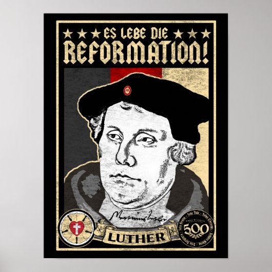 500e Jubileum Reformatie Luther Poster-Duits Poster (Voorkant)