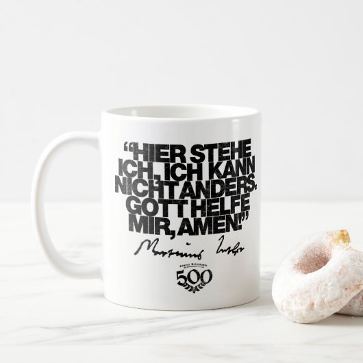 500th Tasse de citation de Luther de réforme (Avec donut)