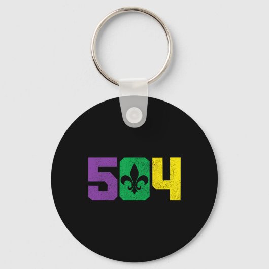 504 Area Code Pride Nola New Orleans Louisiana Mar Sleutelhanger (Voorkant)