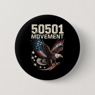 50501 Amerikaanse vlag in Flight Eagle met sterren Ronde Button 5,7 Cm