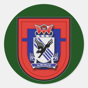 505e infanterieplan - 1e slagbalkflits ronde sticker