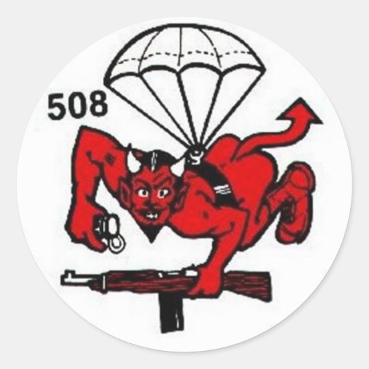 508th PIR Ronde Sticker (Voorkant)