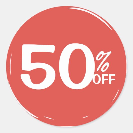 50% 50% korting op verkoop ronde sticker (Voorkant)