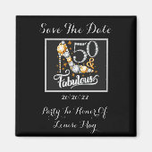 50 Aankomst Fabulous Elegant Opslaan Datum Magneet (Voorkant)