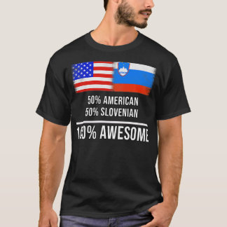 50 Amerikaans 50 Sloveens 100 Geweldige cadeau voo T-shirt