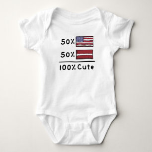 50% Amerikaanse vlag 50% Letse vlag 100% kletst Le Romper