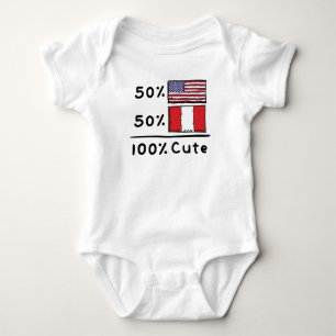 50% Amerikaanse vlag 50% Peruaanse vlag 100% Ameri Romper