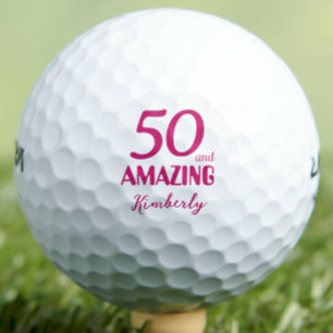 50 and Amazing Sister Gift – Roze 50ste verjaardag Golfballen