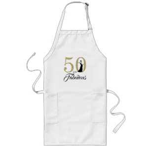 50 and Fabulous 50th Birthday Gift Apron Lang Schort