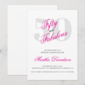 50 and Fabulous | 50th Birthday Invitation (Devant / Derrière)