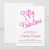 50 and Fabulous | 50th Birthday Invitation (Devant / Derrière)