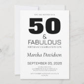 50 and Fabulous | 50th Birthday Invitation (Devant)