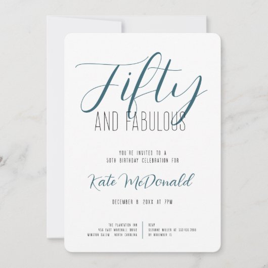 50 and Fabulous 50th Birthday Invitation (Devant)