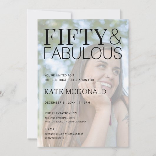 50 and Fabulous 50th Birthday Invitation (Devant)