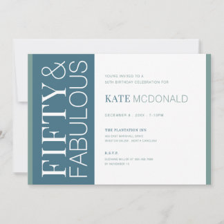 50 and Fabulous 50th Birthday Invitation