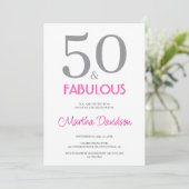 50 and Fabulous | 50th Birthday Invitation (Debout devant)