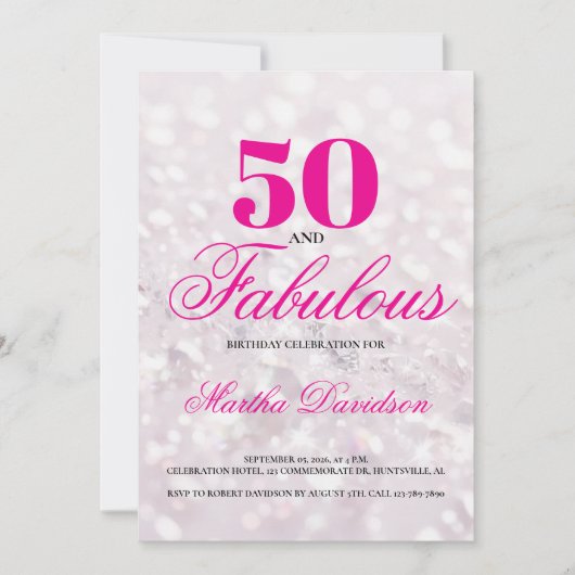 50 and Fabulous | 50th Birthday Invitation (Devant)