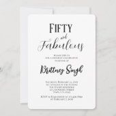 50 and Fabulous | 50th Birthday Party Invitation (Devant)