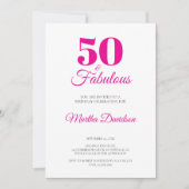 50 and Fabulous 50th Birthday Party invitation (Devant)
