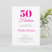 50 and Fabulous 50th Birthday Party invitation (Debout devant)