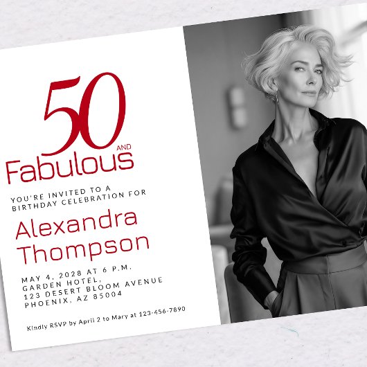 50 and Fabulous | 50th Birthday Party Invitation
