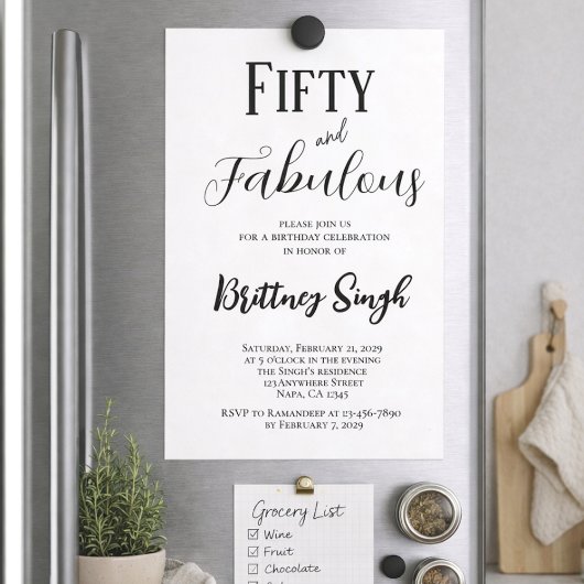 50 and Fabulous | 50th Birthday Party Invitation
