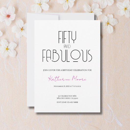 50 and Fabulous | 50th Birthday Party Invitation