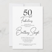 50 and Fabulous | 50th Birthday Party Invitation (Devant)