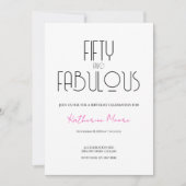 50 and Fabulous | 50th Birthday Party Invitation (Devant)