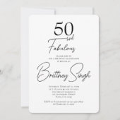 50 and Fabulous | 50th Birthday Party Invitation (Devant)