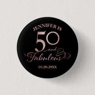 50 and Fabulous Birthday Ronde Button 3,2 Cm