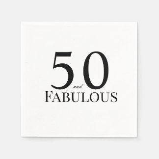 50 and Fabulous Black Birthday Party Servet