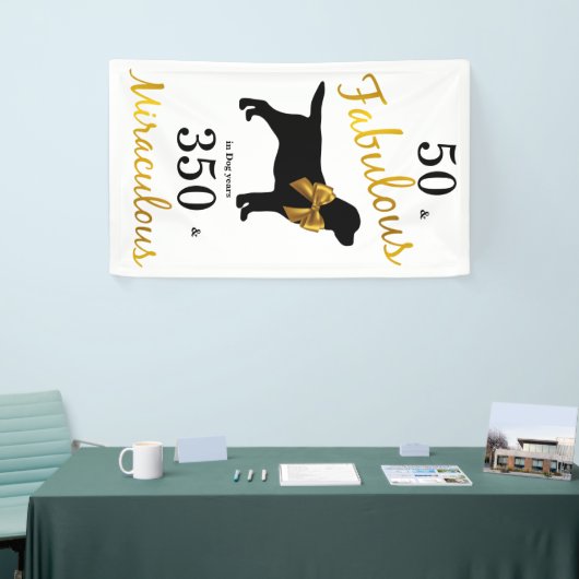 50 and Fabulous - Grappige Hond - Gouden Zwarte La Spandoek (Beurs)