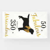 50 and Fabulous - Grappige Hond - Gouden Zwarte La Spandoek (Horizontaal)