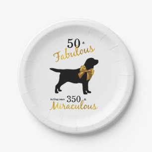 50 and Fabulous - Hondenliefhebber Zwart Goud Scha Papieren Bordje