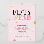 50 and Fabulous Pink Birthday Party Invitation (Recto)