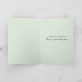 50 Anniversaire Floral rose carte d'assurance vert (Intérieur)