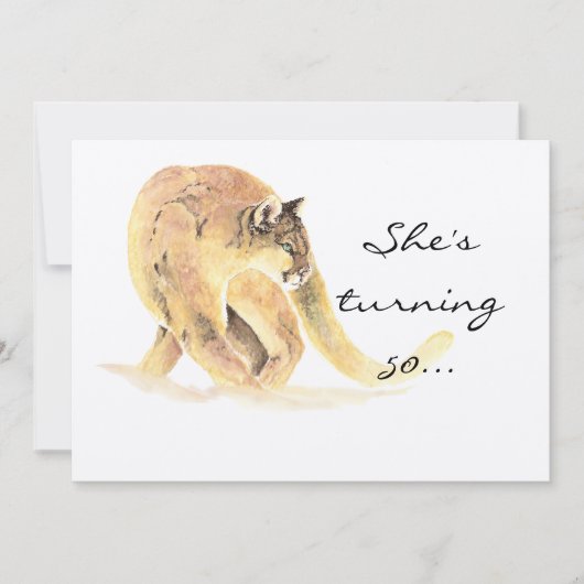50 Anniversaire Invitation Cougar Humour personnal (Devant)
