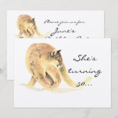 50 Anniversaire Invitation Cougar Humour personnal (Devant / Derrière)