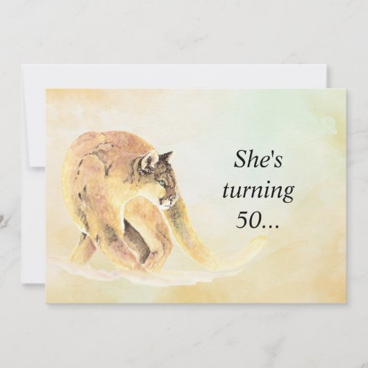 50 Anniversaire Invitation Cougar Humour personnal (Devant)