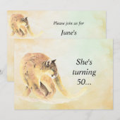 50 Anniversaire Invitation Cougar Humour personnal (Devant / Derrière)