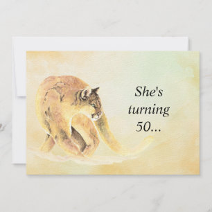 50 Anniversaire Invitation Cougar Humour personnal