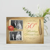 50 anniversaire mariage deux photos invitations vi (Debout devant)