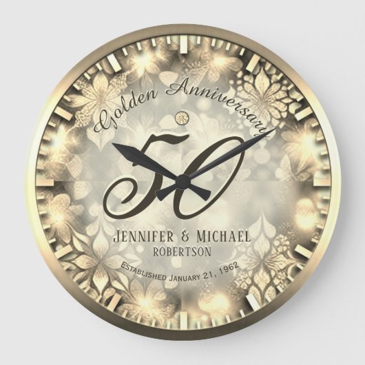 50 Anniversaire Mariage d'or Grande horloge (Recto)