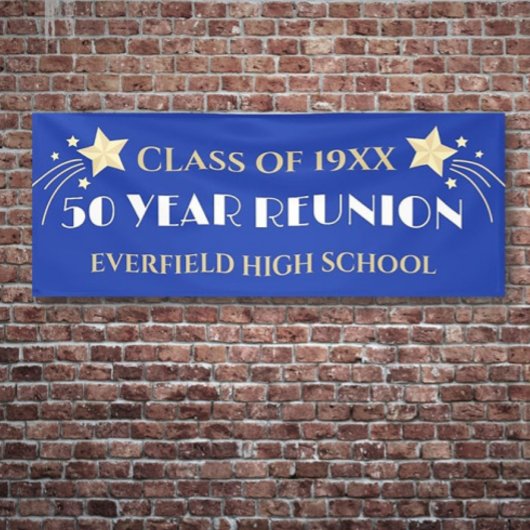 50 Ans ! Bannière Réunion de grande classe de 10 p