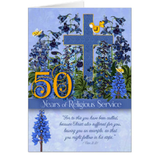 50 ans de service religieux Écriture Larkspur