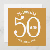 50 ans d'entreprise anniversaire invitations fêtes (Devant / Derrière)