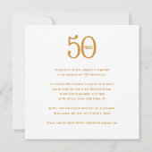 50 ans d'entreprise anniversaire invitations fêtes (Dos)