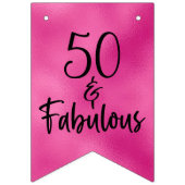 50 ans et fabuleux drapeaux de fête rose vif (Deuxième drapeau)