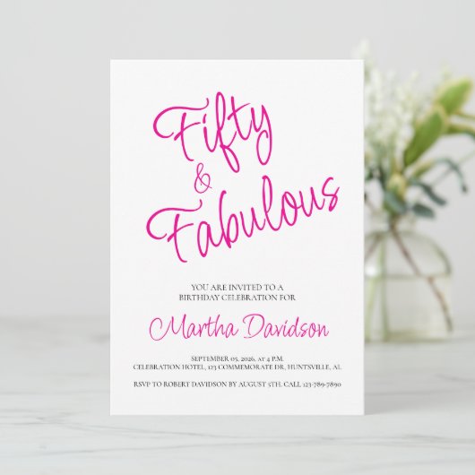 50 ans et Fabuleux | Invitation pour 50e anniversa (Debout devant)